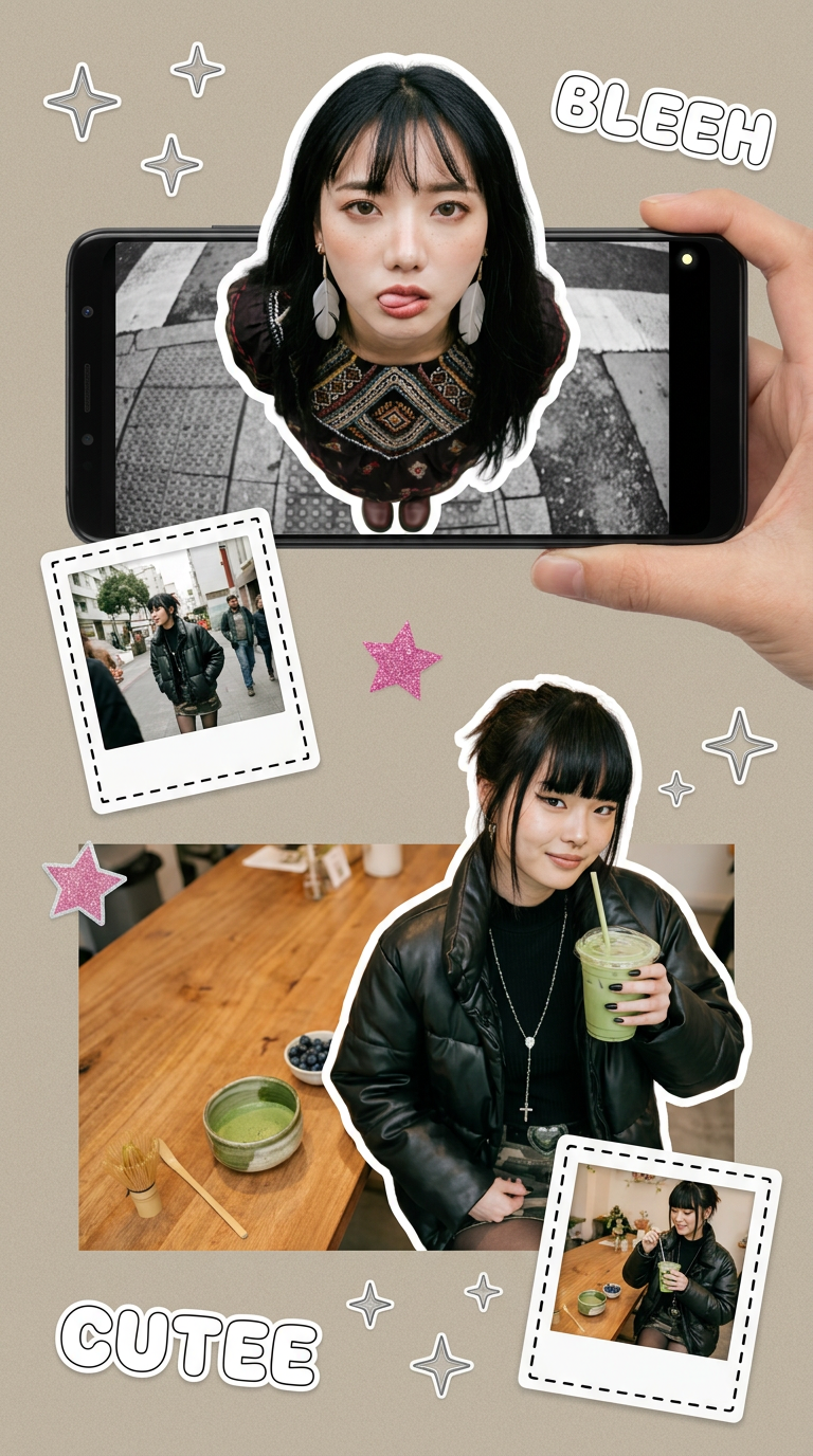 Template preview for Y2K Scrapbook Collage Creator