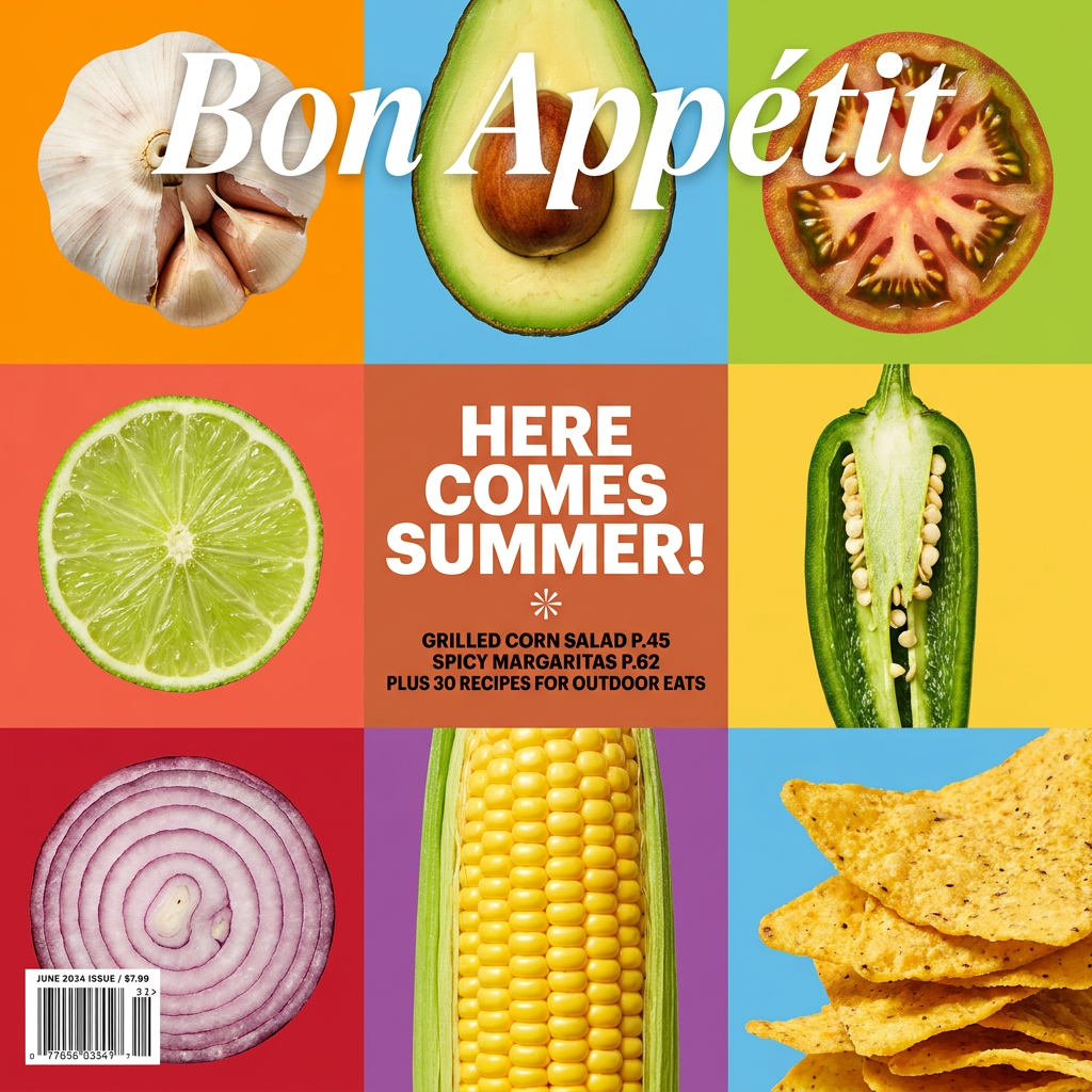 Template preview for Food Magazine Mosaic Cover