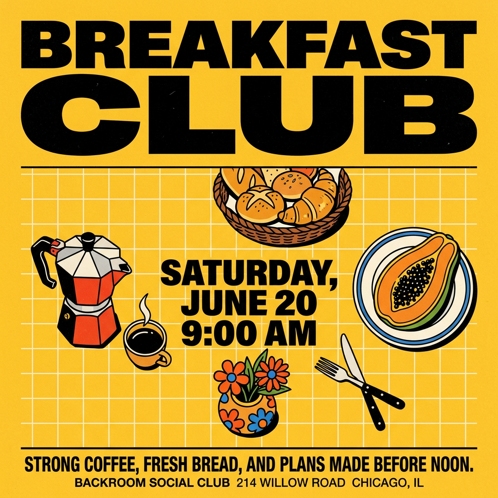 Template preview for Bold Retro Yellow Event Poster