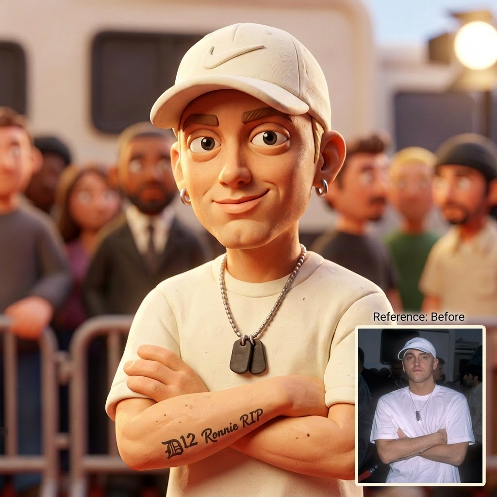 Portrait Personnage Style Pâte À Modeler 3D